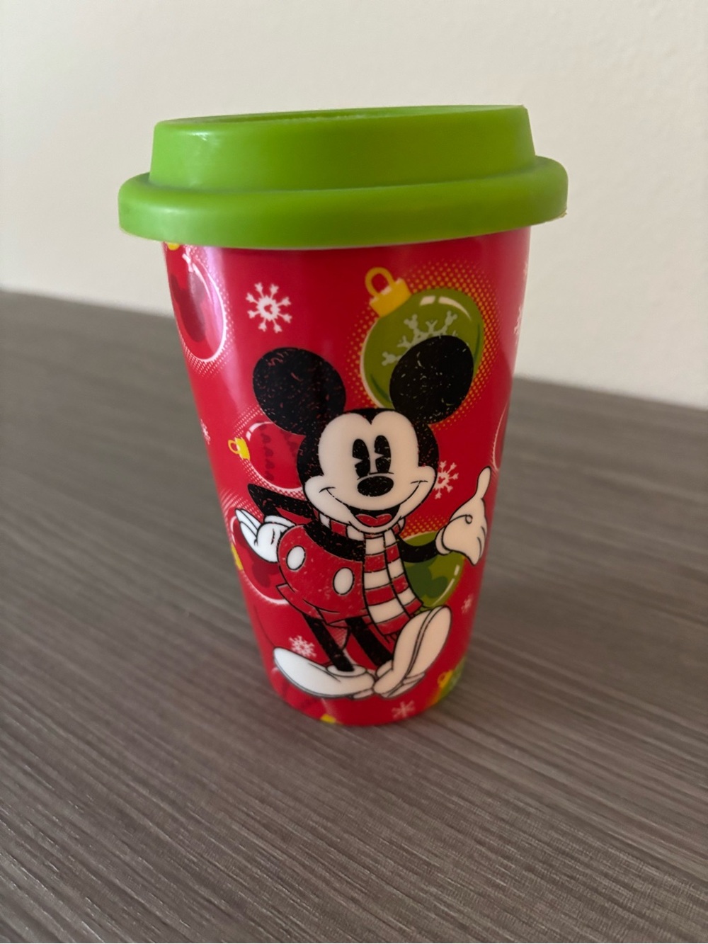 Disney Mickey Mouse Red Holiday Travel Cup with Silicone Lid - Picture 2 of 3